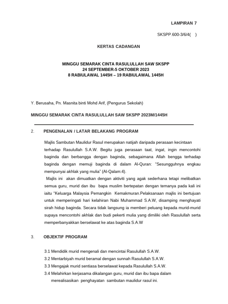 Deraf - Kertas Kerja Maulud | PDF
