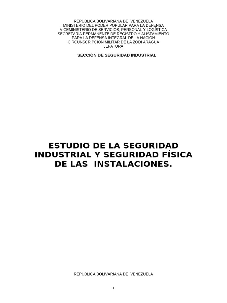 Estudio de Seguridad Industrial en CIRMIL Aragua | PDF | Información ...