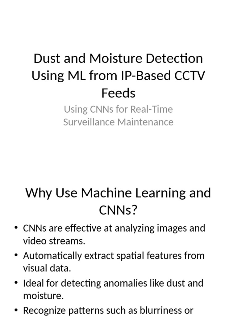 Dust Moisture Detection CCTV ML Final | PDF
