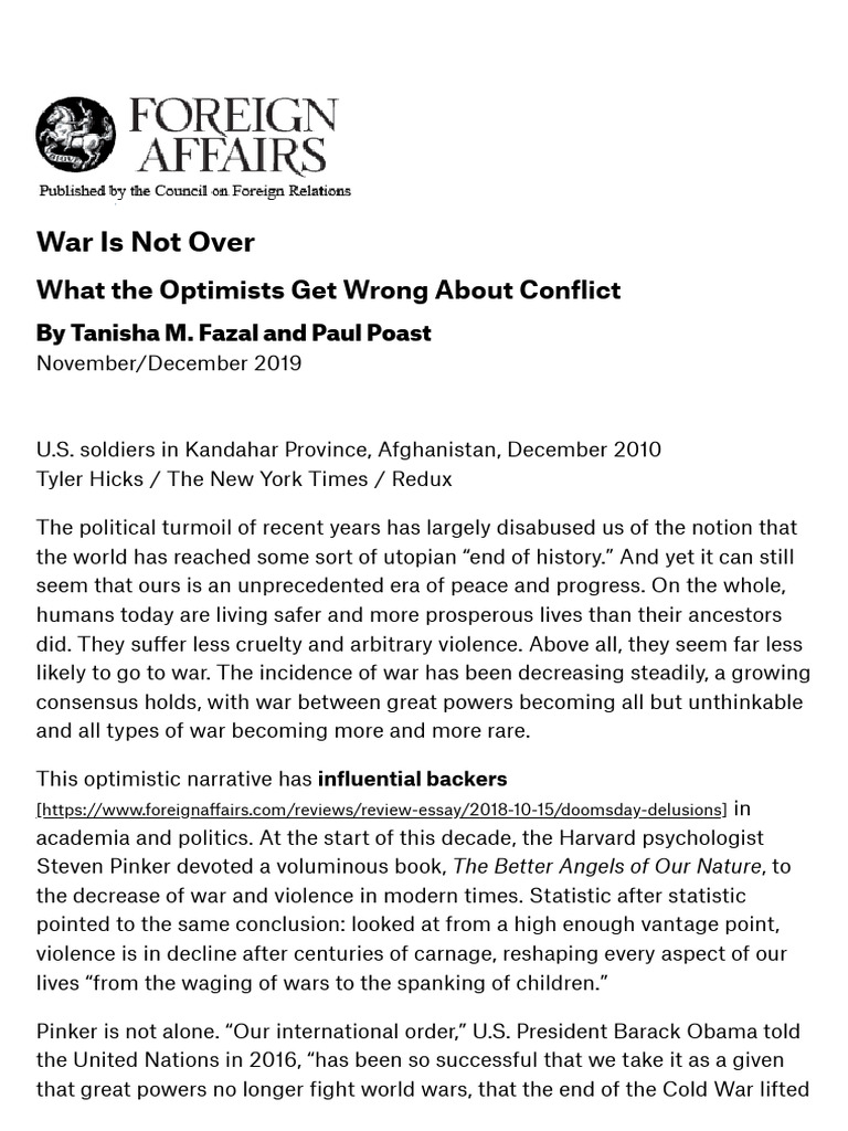 Debunking War Decline Myths | PDF | Deterrence Theory | Crime & Violence