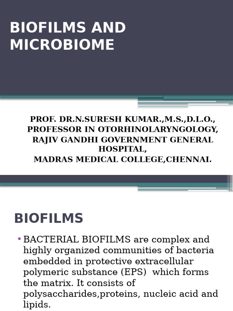 Biofilms in ENT Infections and Treatments | PDF | Biofilm | Immune System