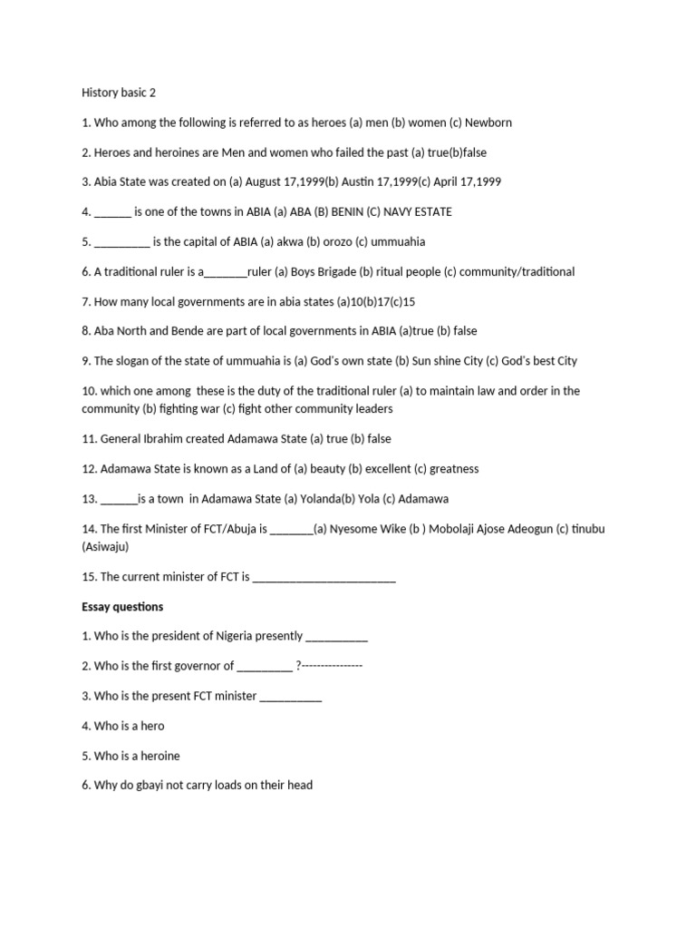 History Basic 2 | PDF