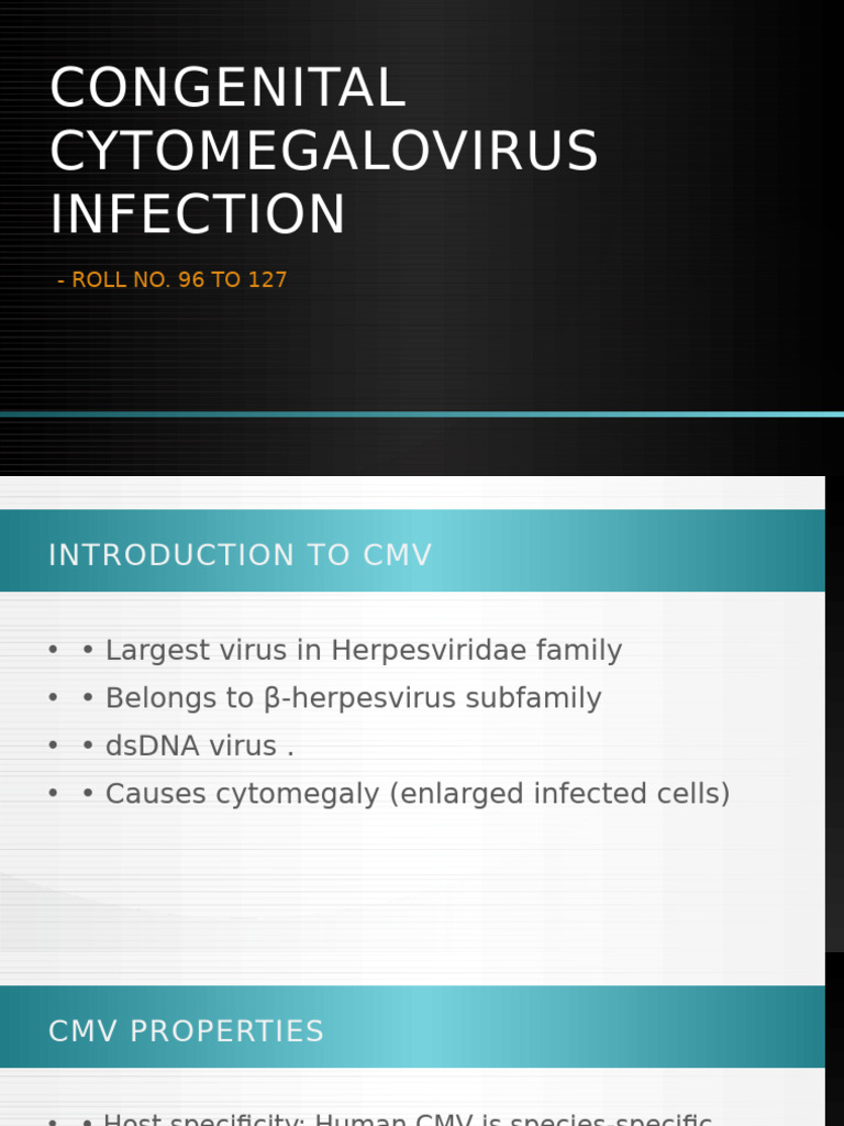 Congenital Cytomegalovirus Overview | PDF | Virology | Viral Diseases