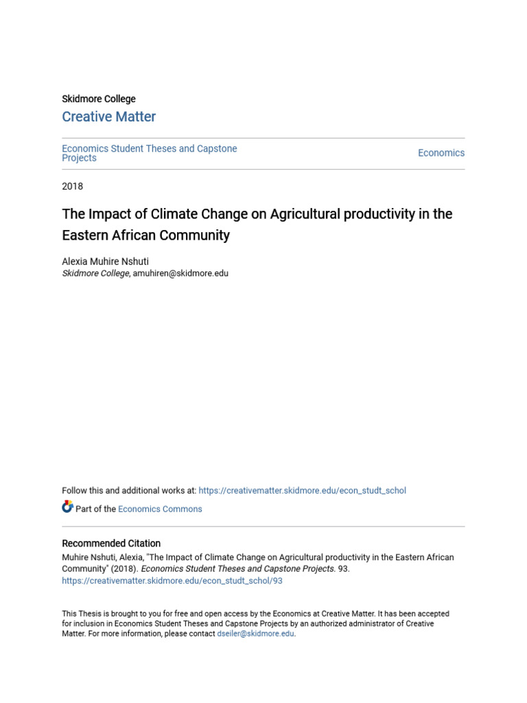 The Impact of Climate Change On Agricultural Productivity in The | PDF ...