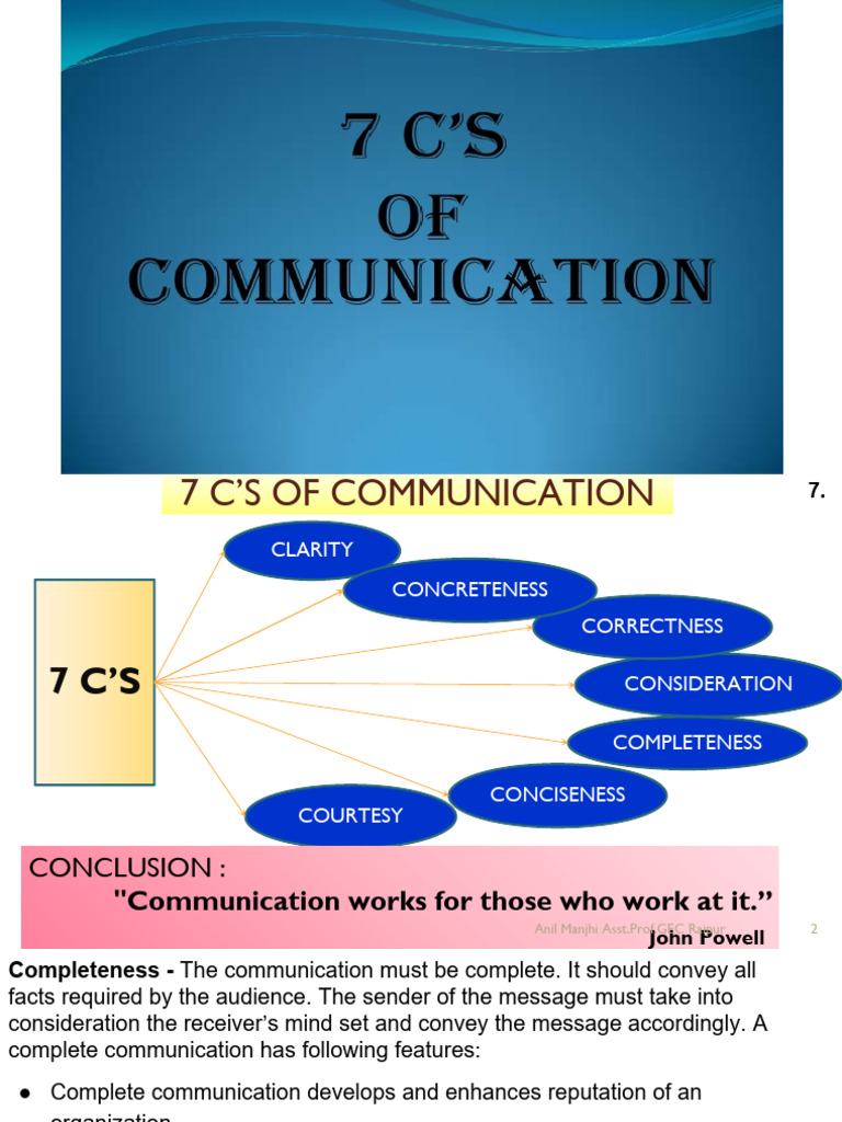 Principles of the 7 C's of Communication | PDF | Communication ...
