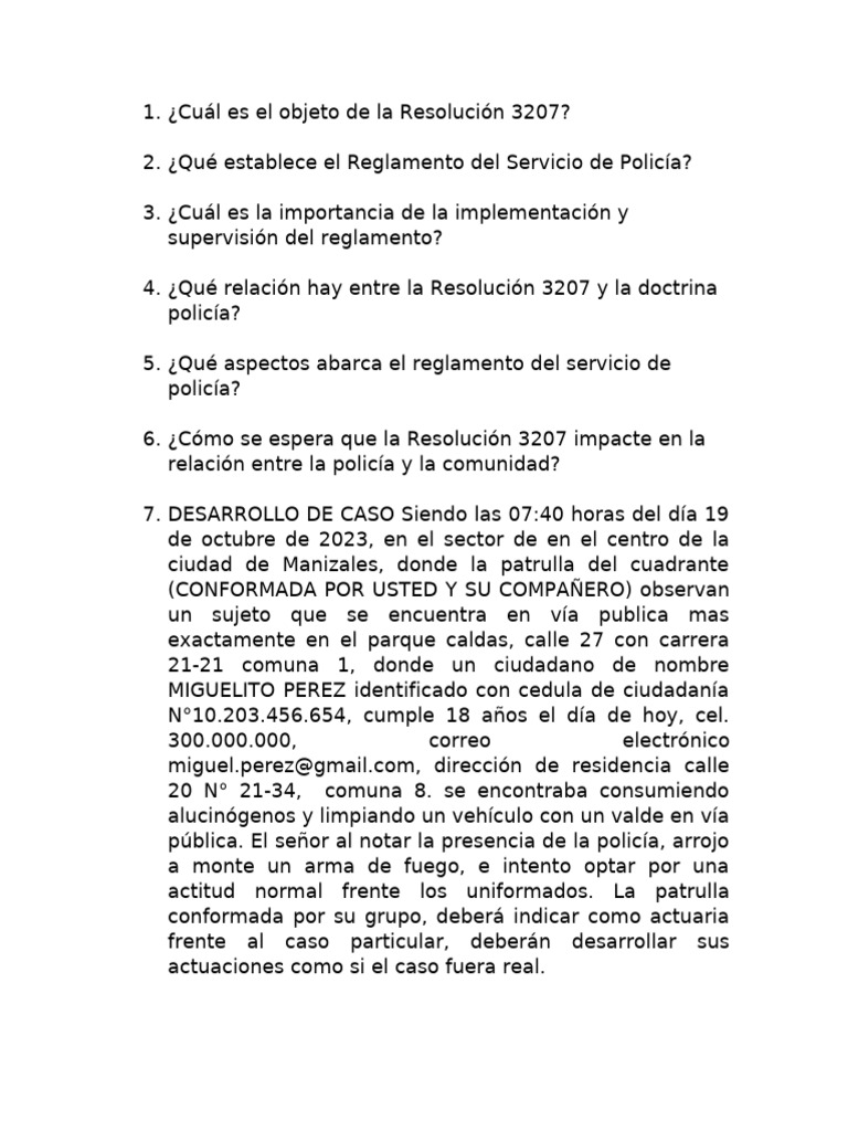 Resolución 3207 y su Impacto Policial | PDF