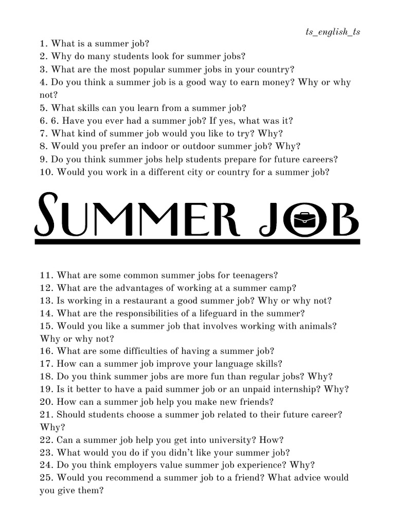 Essential Guide to Summer Jobs for Students | PDF | Chess Theory | Chess