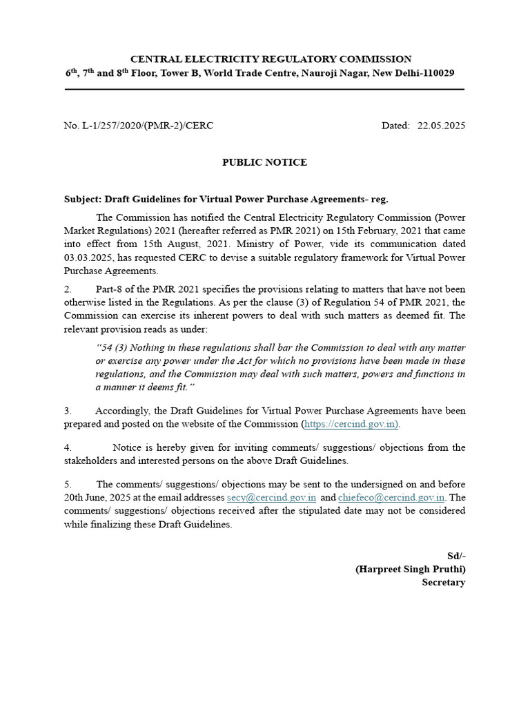 Public Notice VPPAs | PDF