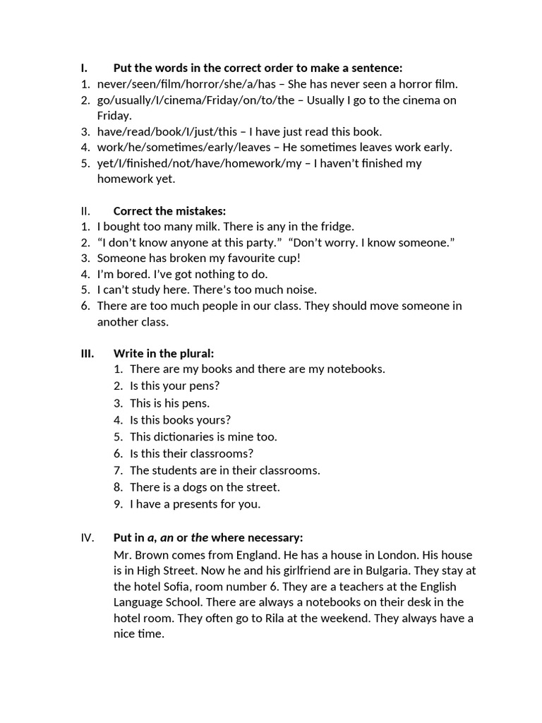 English Sentence Structure Exercises | PDF | Chess Theory | Chess