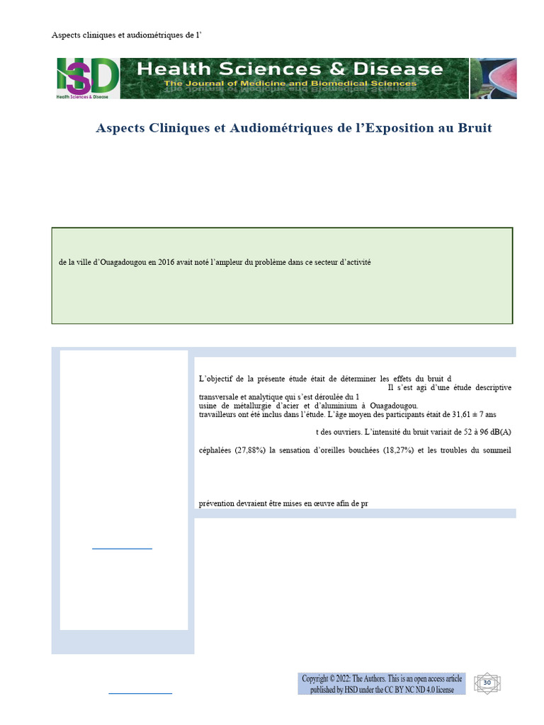 Effets du bruit sur les travailleurs en métallurgie | PDF | Bruit | Son