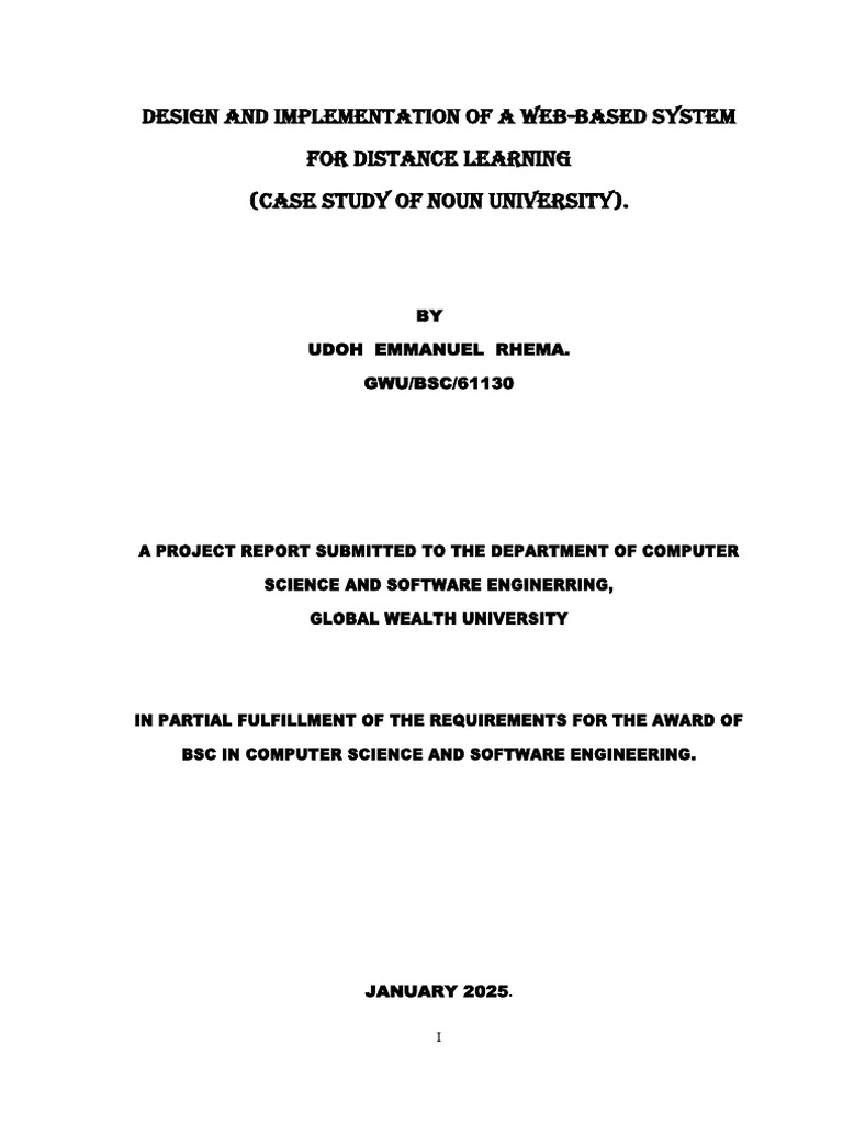 Web-Based Distance Learning System Design | PDF | System | Distance ...