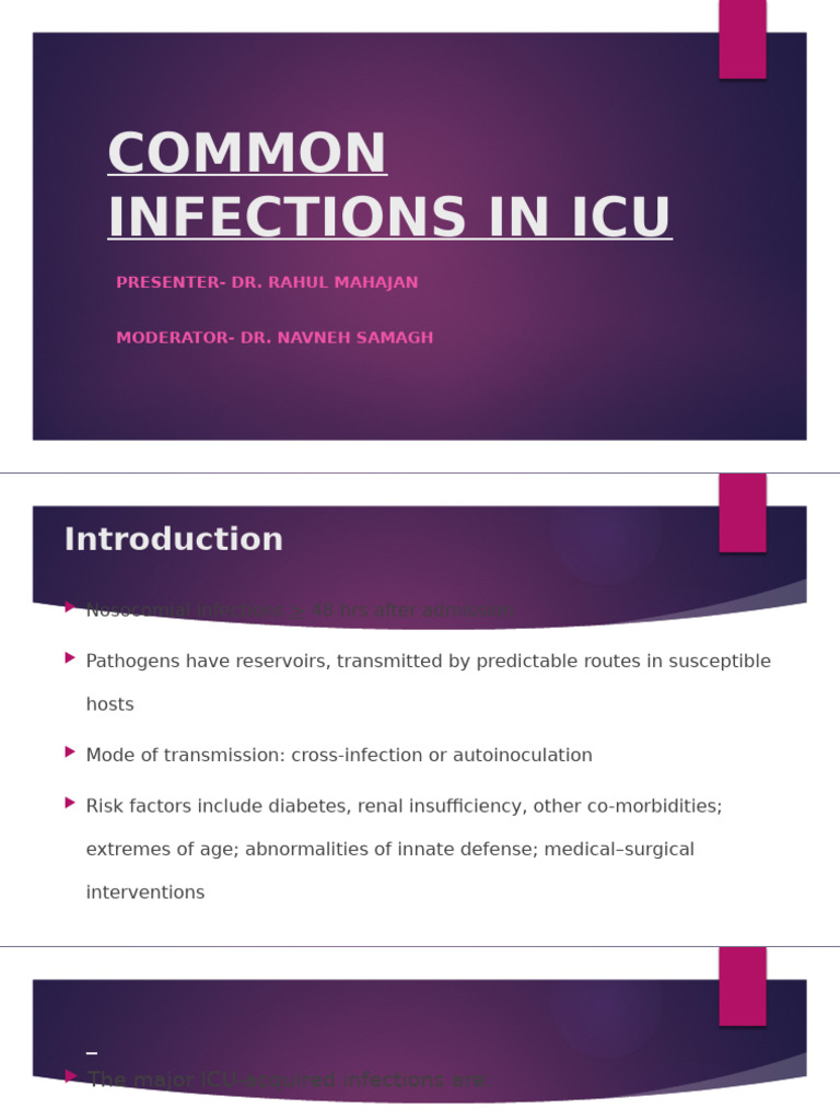 Common Infections in Icu 5 | PDF | Hospital Acquired Infection | Pneumonia