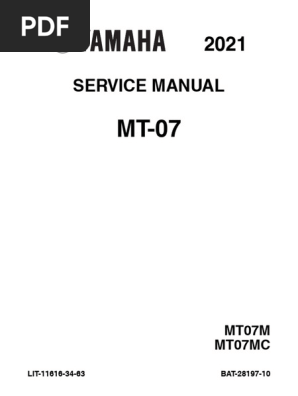 Yamaha MT-07 Service Manual 2021 | PDF | Motor Oil | Fuel Economy
