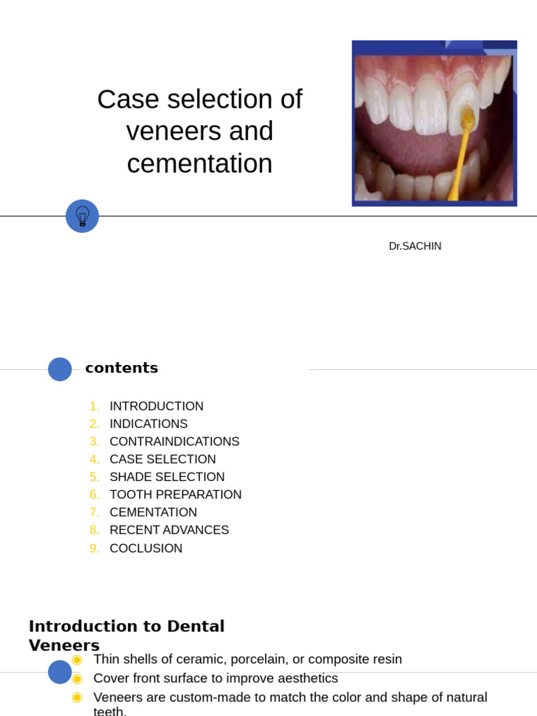 Veneers: Case Selection & Cementation Guide | PDF | Dentistry Branches ...