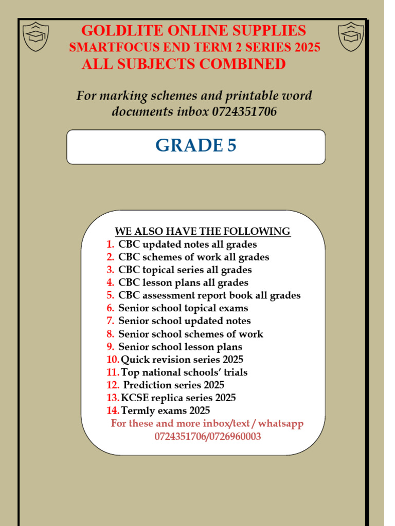 Grade 5 CBC Exam Preparation Guide | PDF | Jesus | Cakes