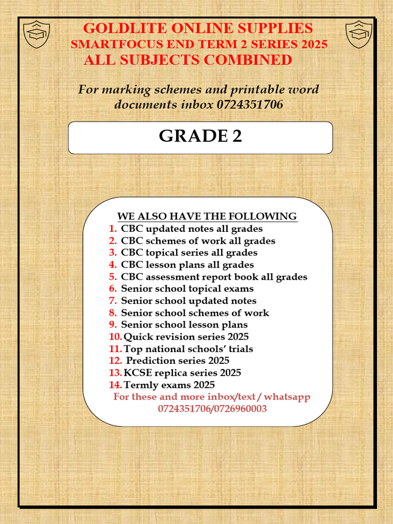 Grade 2 End Term 2 Exam 2025 | PDF