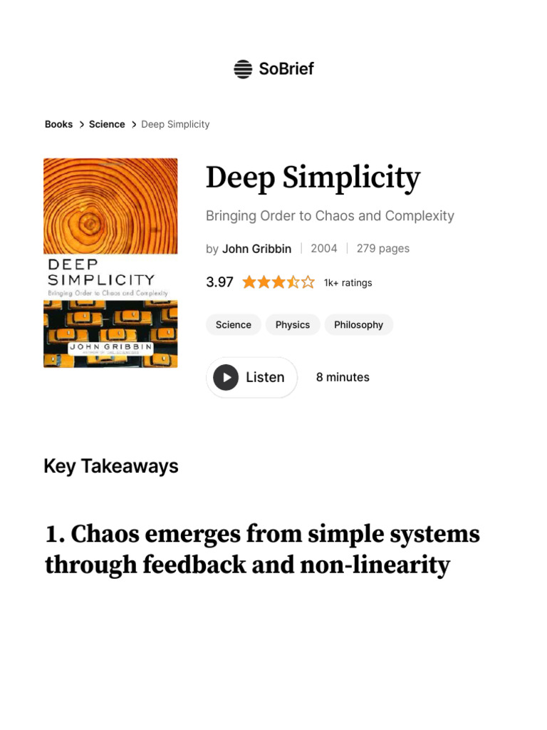 Deep Simplicity: Order from Chaos | PDF | Chaos Theory | Gaia Hypothesis