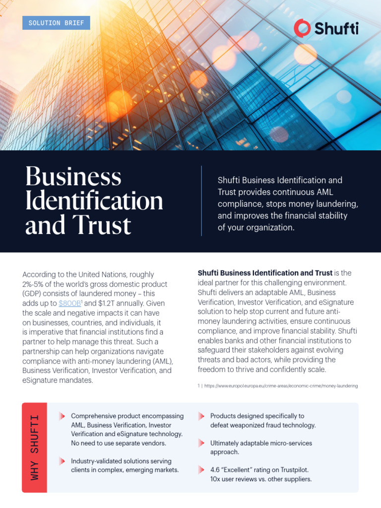 Shufti Brief Business Identification and Trust Web | PDF | Regulatory ...