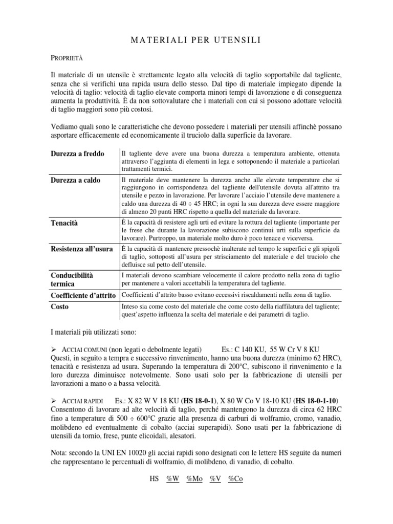 Materiali Per Utensili | PDF