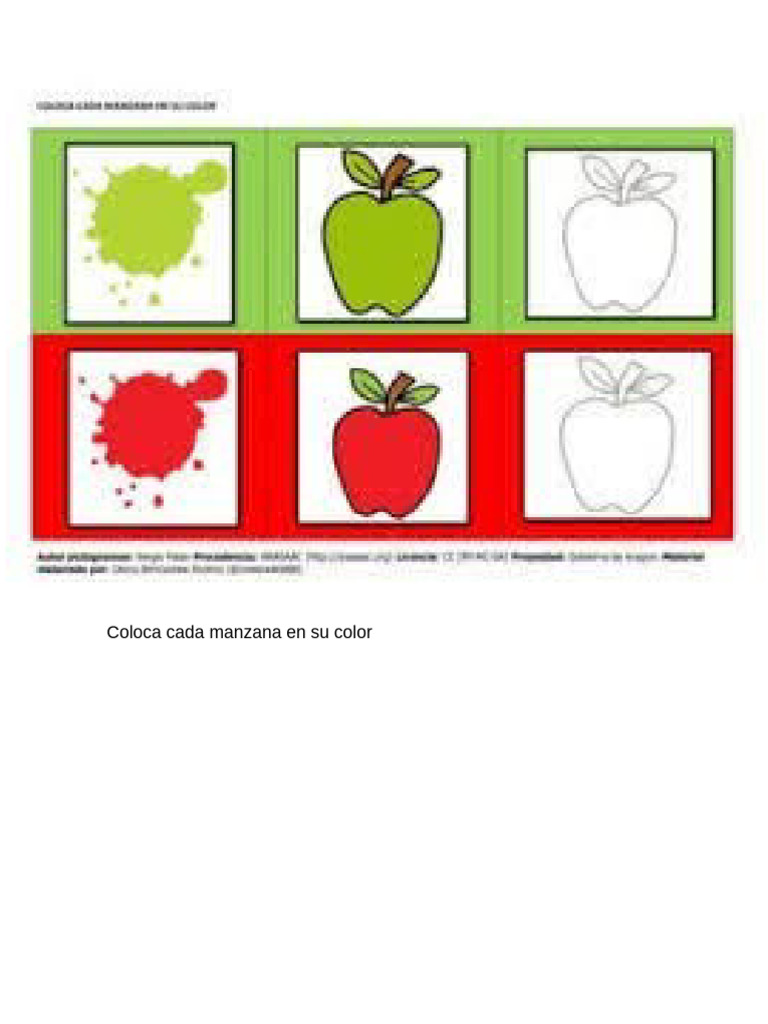 Coloca Cada Manzana en Su Color | PDF