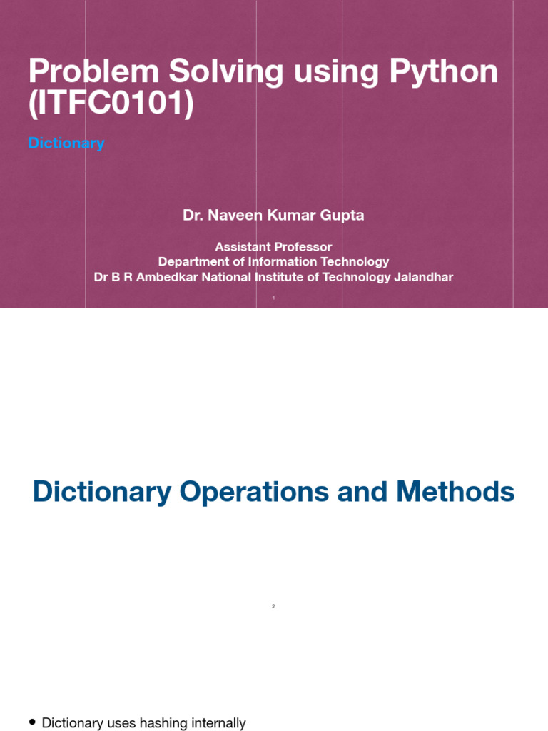 Python Dictionary Methods Explained | PDF | Algorithms And Data ...
