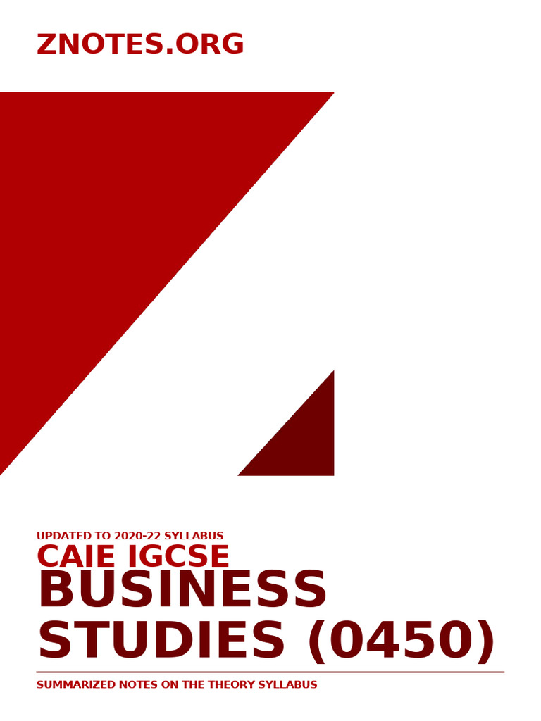 Caie Igcse Business Studies 0450 Theory v1 | PDF | Franchising ...