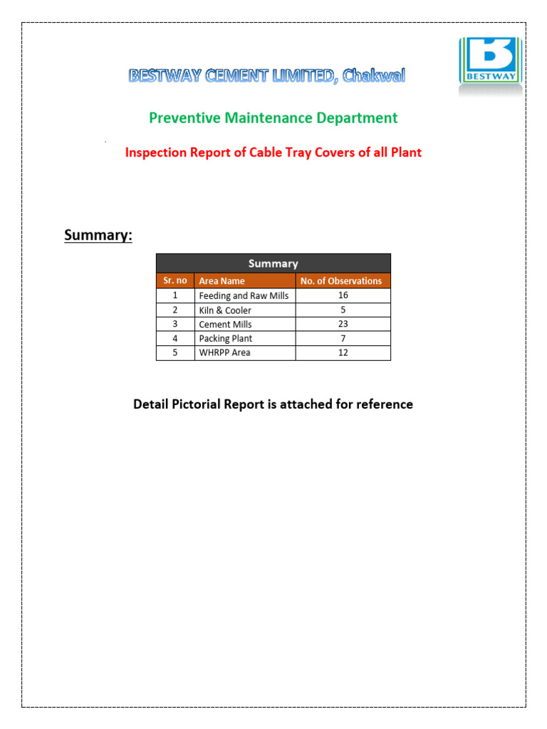 Cable Tray Covers Report | PDF | Industrial Equipment | Structural ...