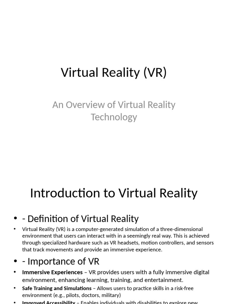Virtual Reality Presentation | PDF