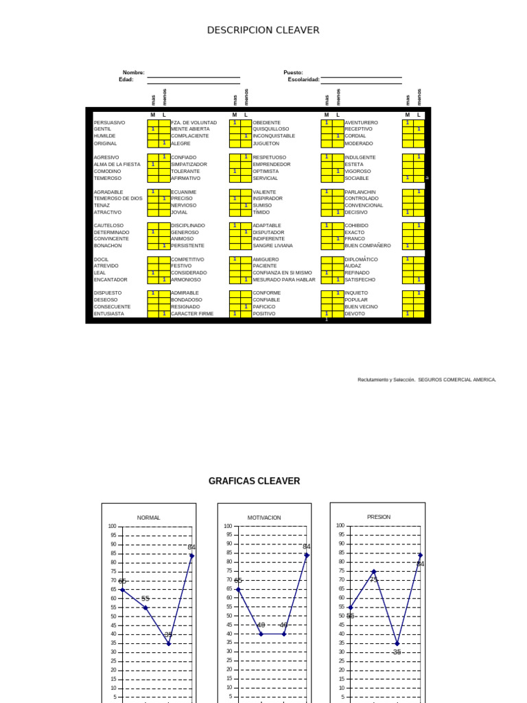Gráficas Cleaver en Selección de Personal | PDF