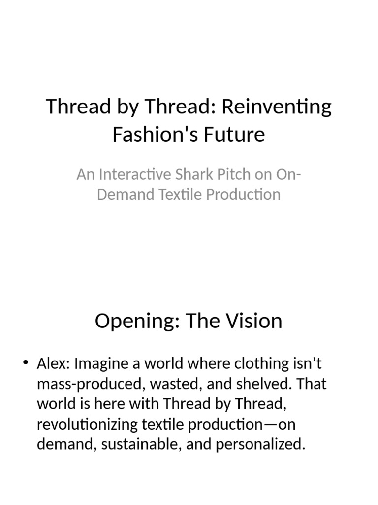 Thread by Thread Shark Pitch | PDF