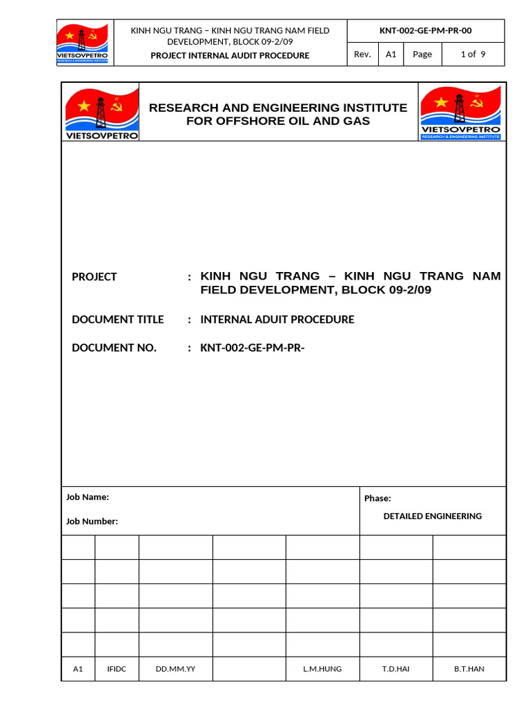KNT 002 GE PM PR 00 - A1 - Internal Auidt Procedure | PDF | Audit ...