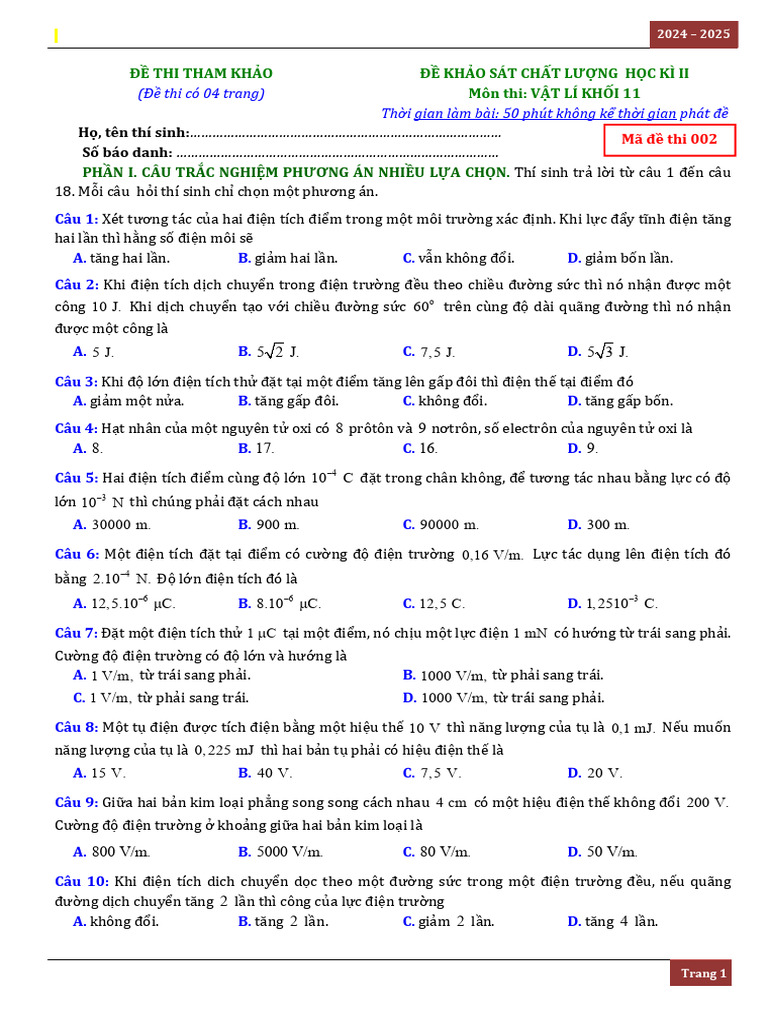 ĐỀ 02 FORM MỚI KÌ 2 | PDF
