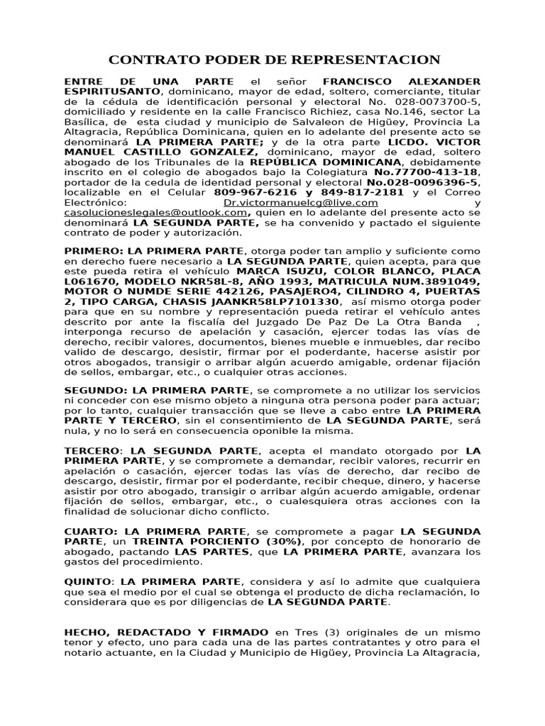 Poder de Representación Legal | PDF
