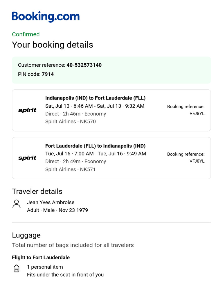 40 532573140 Flight Booking Details | PDF