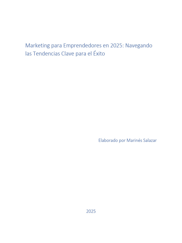 Marketing Digital para Emprendedores 2025 | PDF | Marketing ...