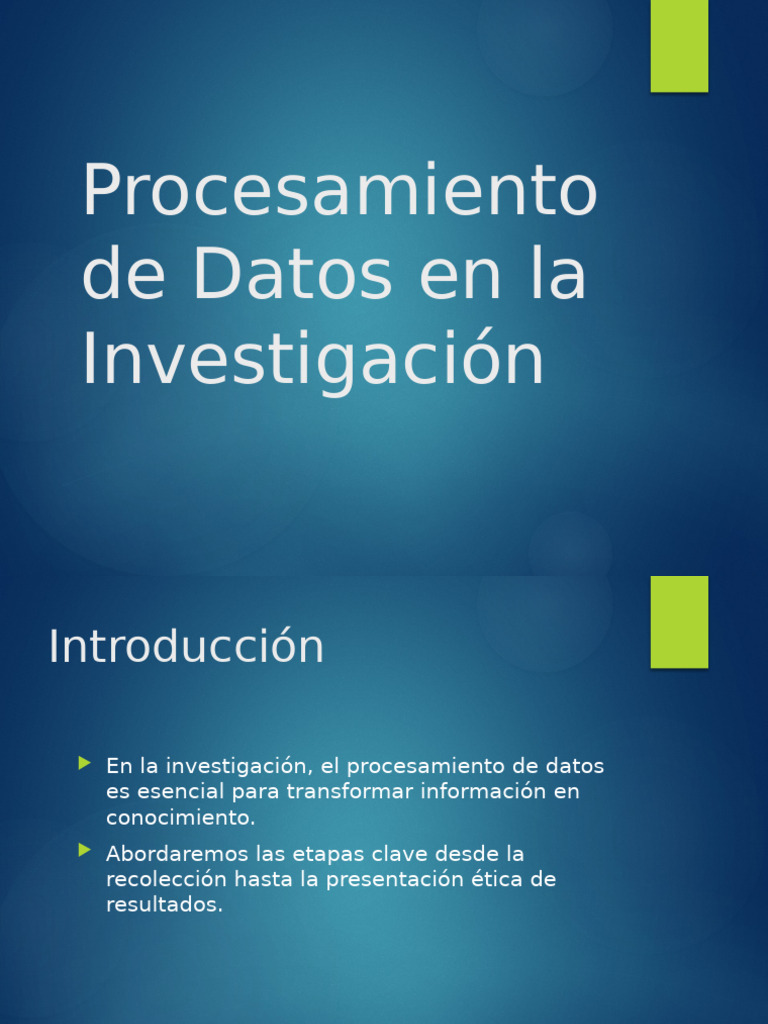 Procesamiento de Datos en Investigación | PDF | Datos | Investigación ...