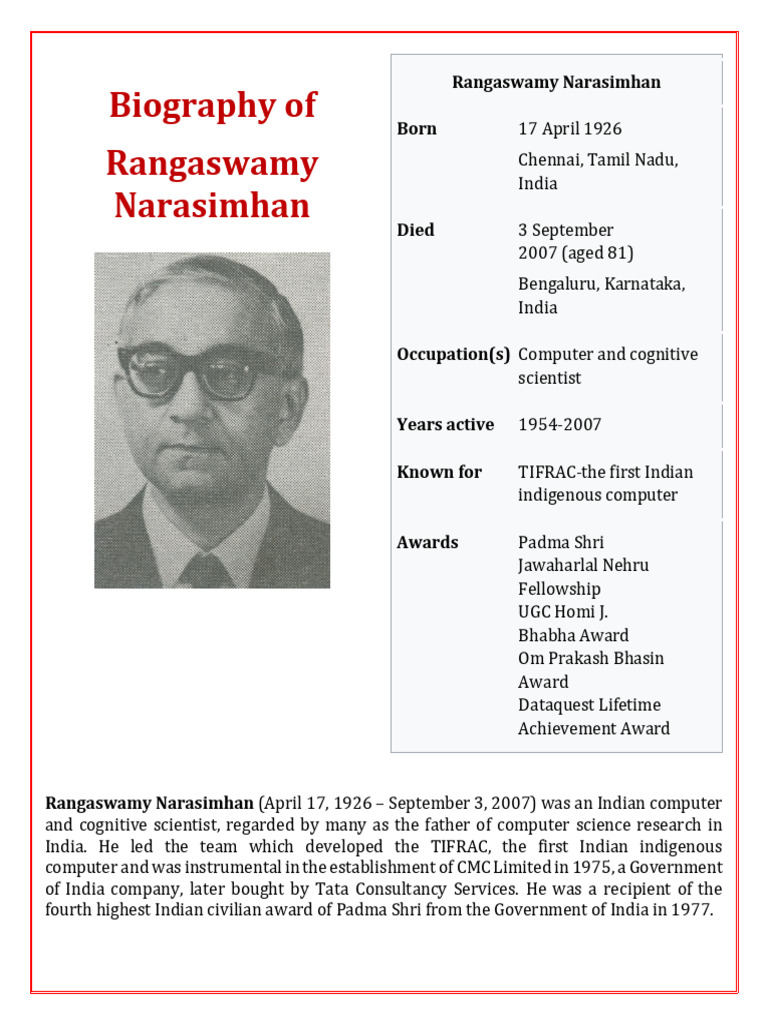 Father of Computer Science in India | PDF | Learning | Science