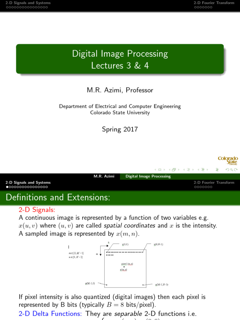 DIP Lectures Signals, FIR, IIR, FT | PDF | Convolution | Applied ...
