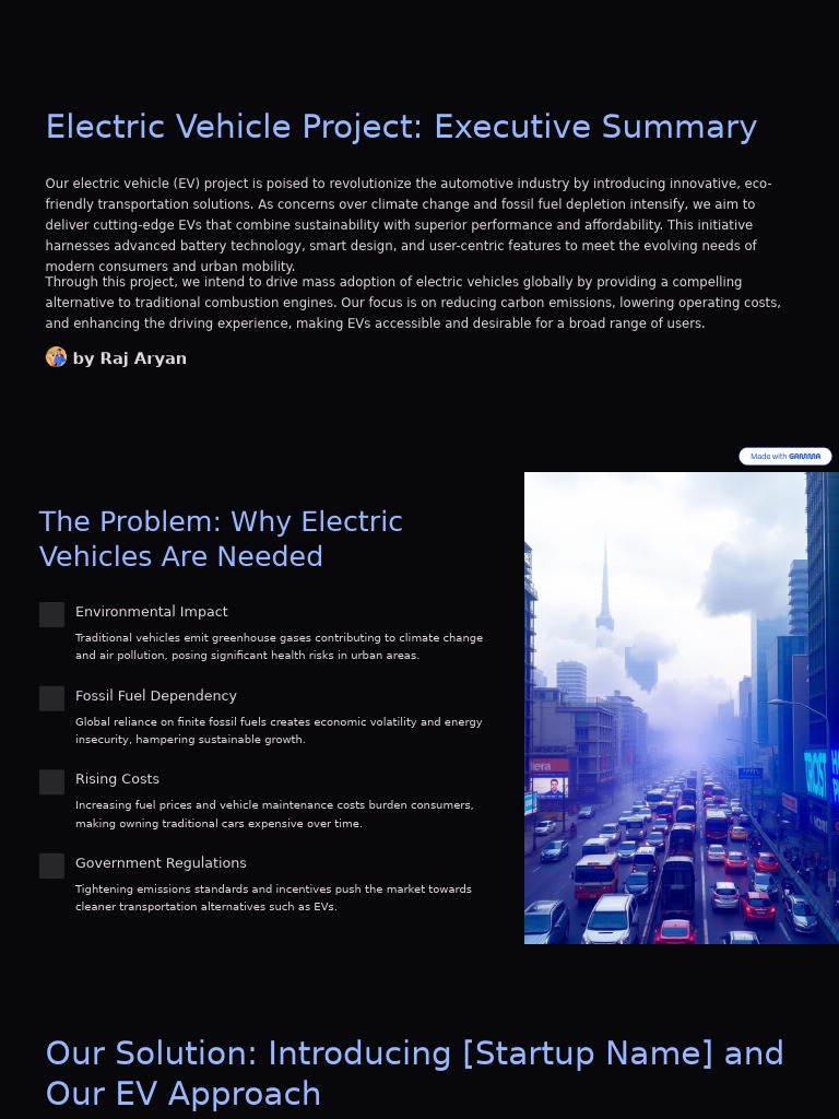 Electric Vehicle Project Executive Summary | PDF | Electric Vehicle ...