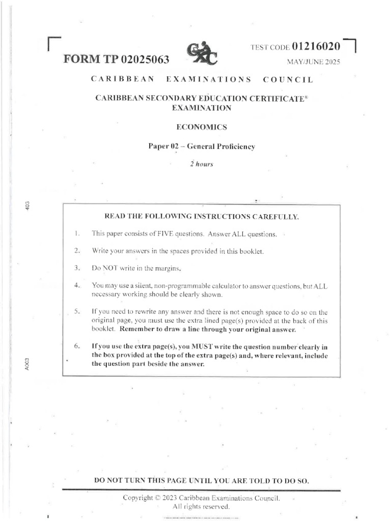 ECON Paper 2 2025 | PDF