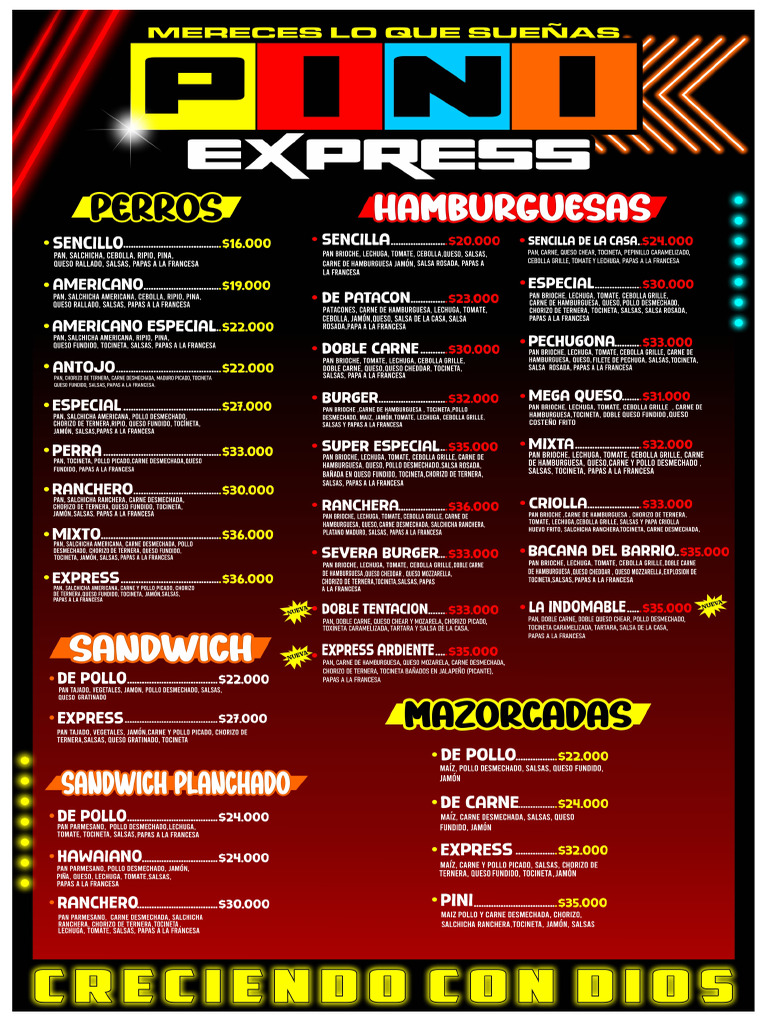 Menu Pini 2025 Actualizado | PDF
