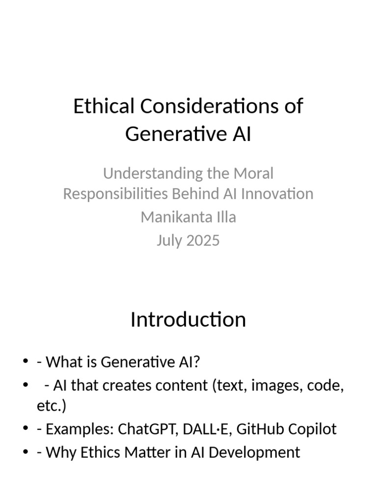 Ethical Implications of Generative AI | PDF