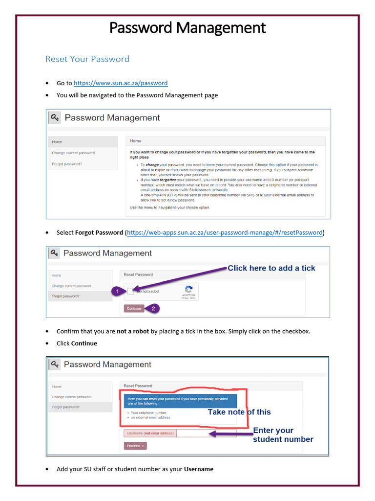 Password Reset and Change Guide | PDF