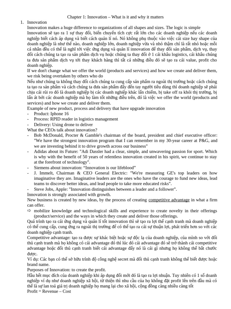 Chap 1 - Innovation Management | PDF