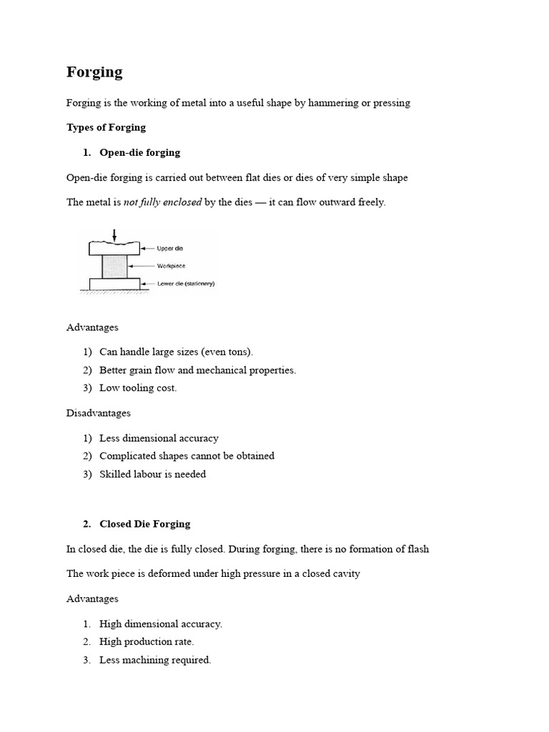 Types and Tools of Metal Forging | PDF | Forging | Sheet Metal