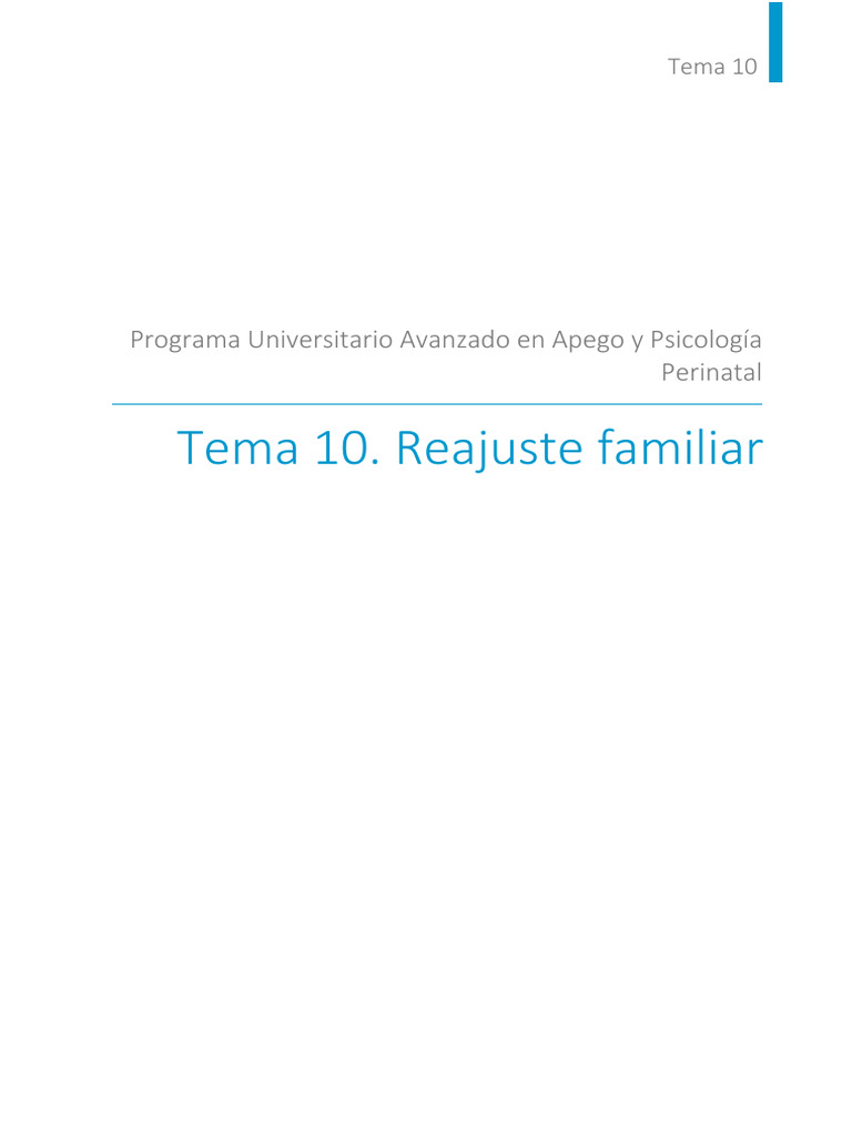 Reajuste Familiar en la Crianza Perinatal | PDF | Teoría de apego | Familia