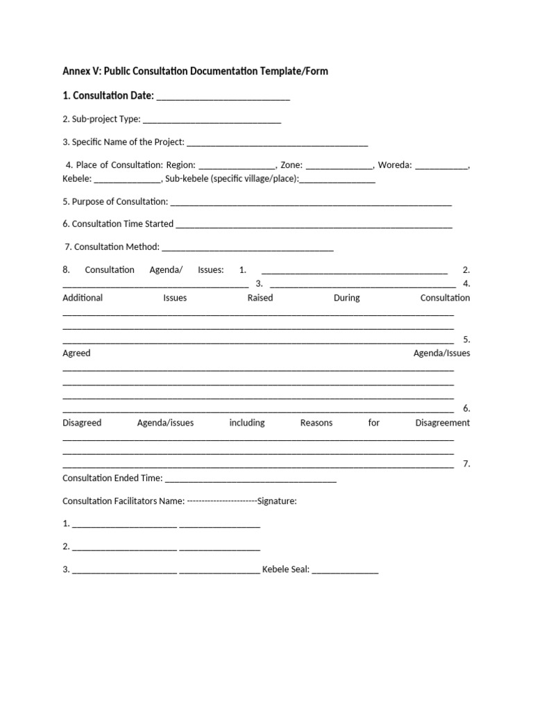 Public Consultation Documentation Template | PDF