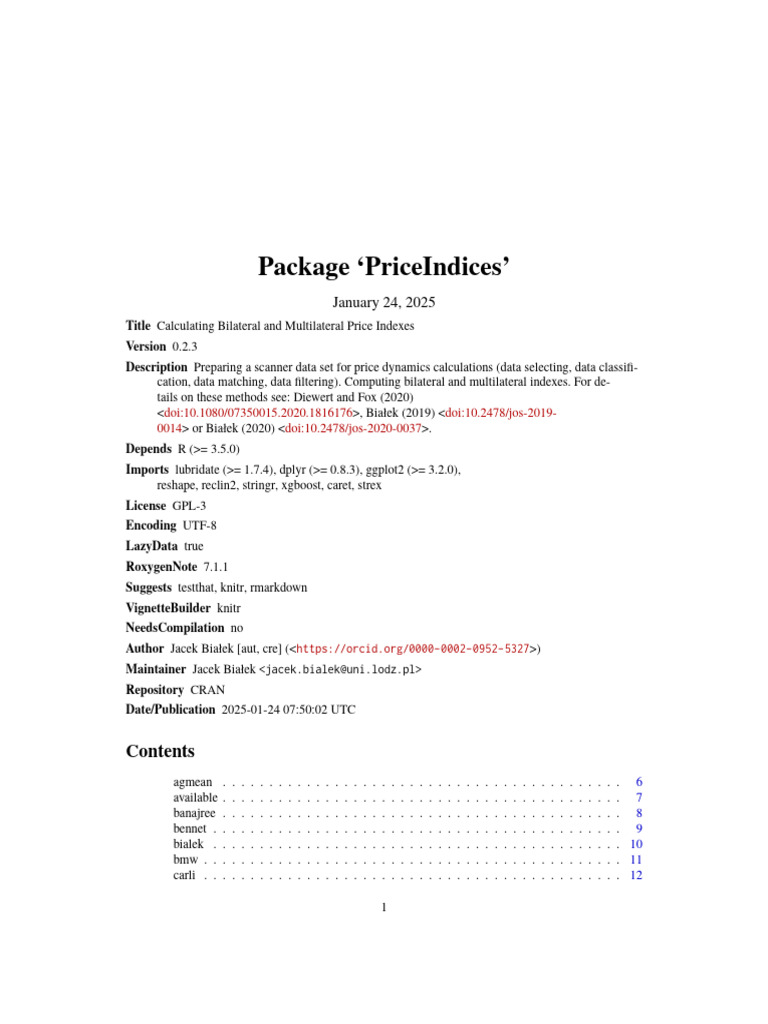 Price Index Calculation Methods | PDF | Cost Of Living | Price Indices