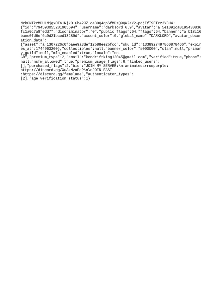 Dark Token User Profile Summary | PDF