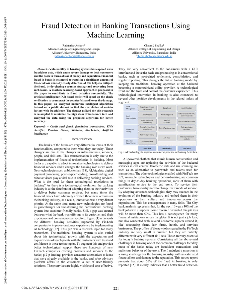 4447 Fraud Detection in Banking Transactions Using Machine Learning ...